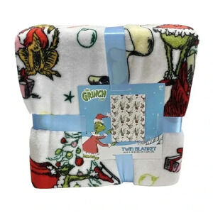 Dr. Seuss The Grinch Max Cindy Christmas Tree Twin Blanket 60x90 Gifts Stars